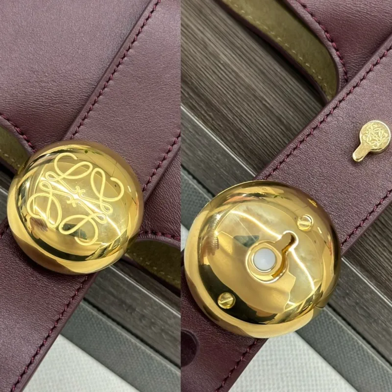 Loewe Burgundy Leather Bucket Bag - Image 5