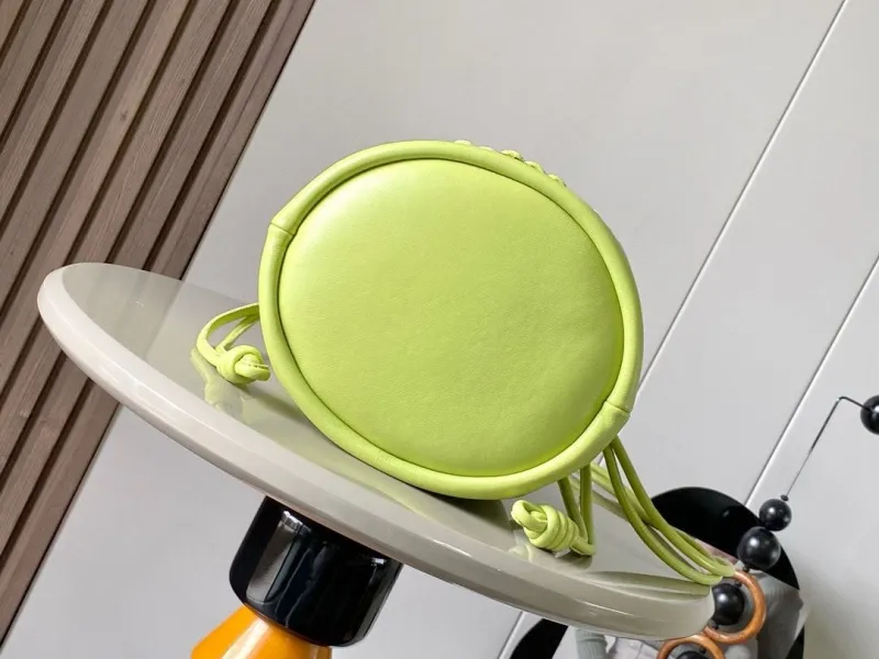 LOEWE Lime Green Leather Bucket Bag - Image 3