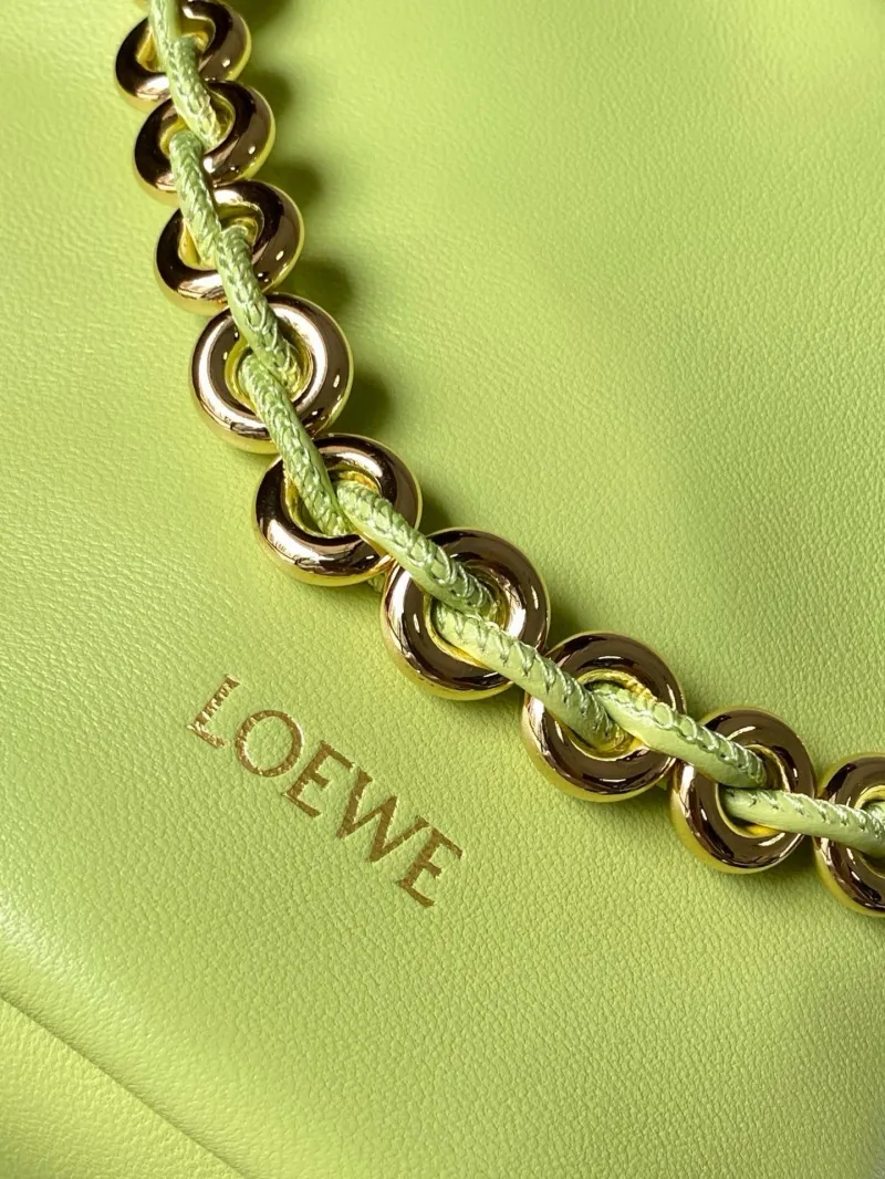 LOEWE Lime Green Leather Bucket Bag - Image 5