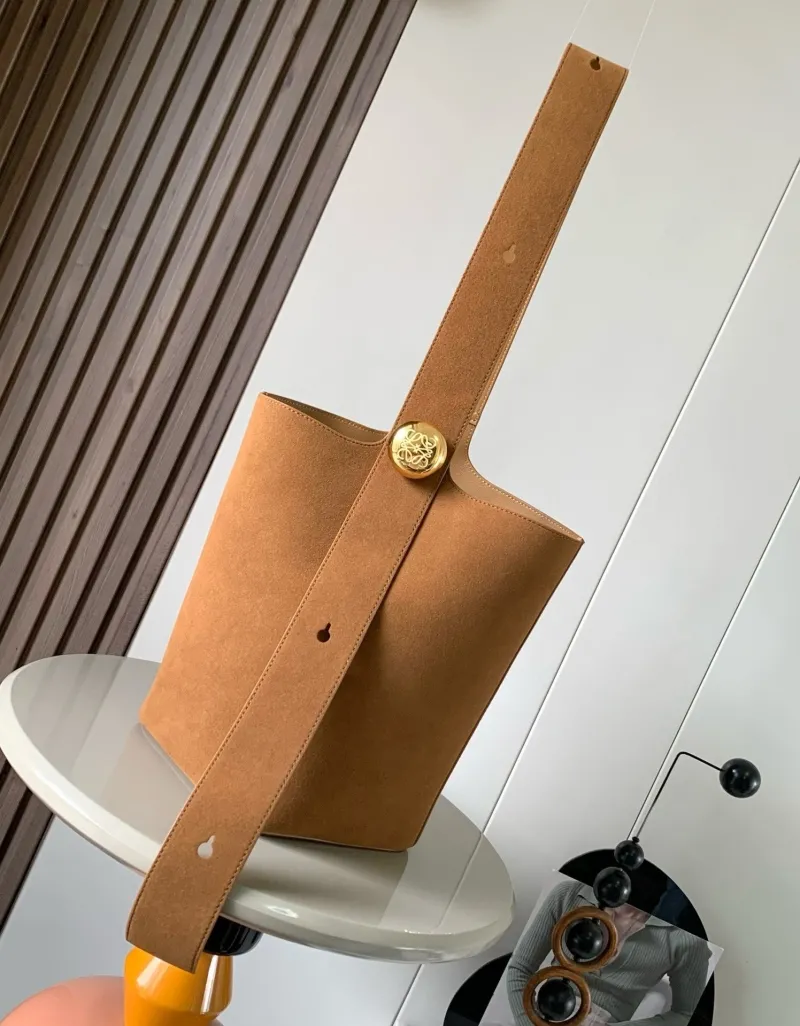 Loewe Brown Suede Bucket Bag