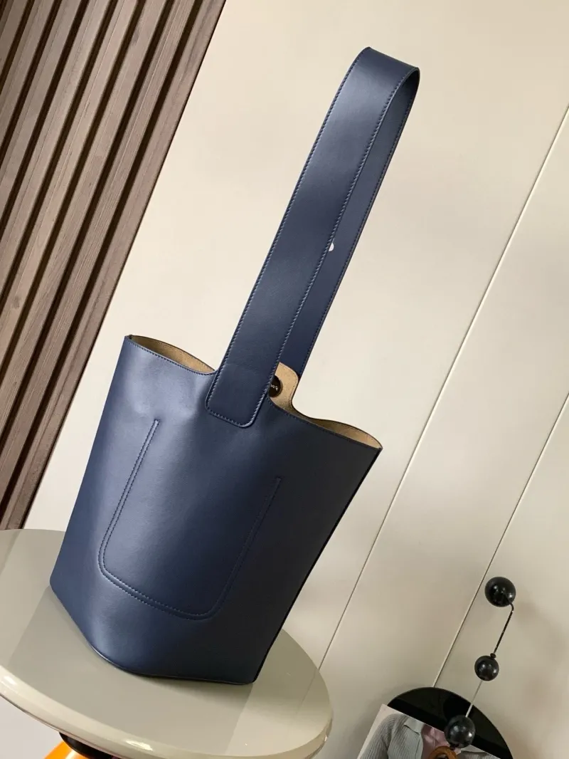 Loewe Navy Blue Bucket Bag - Image 3
