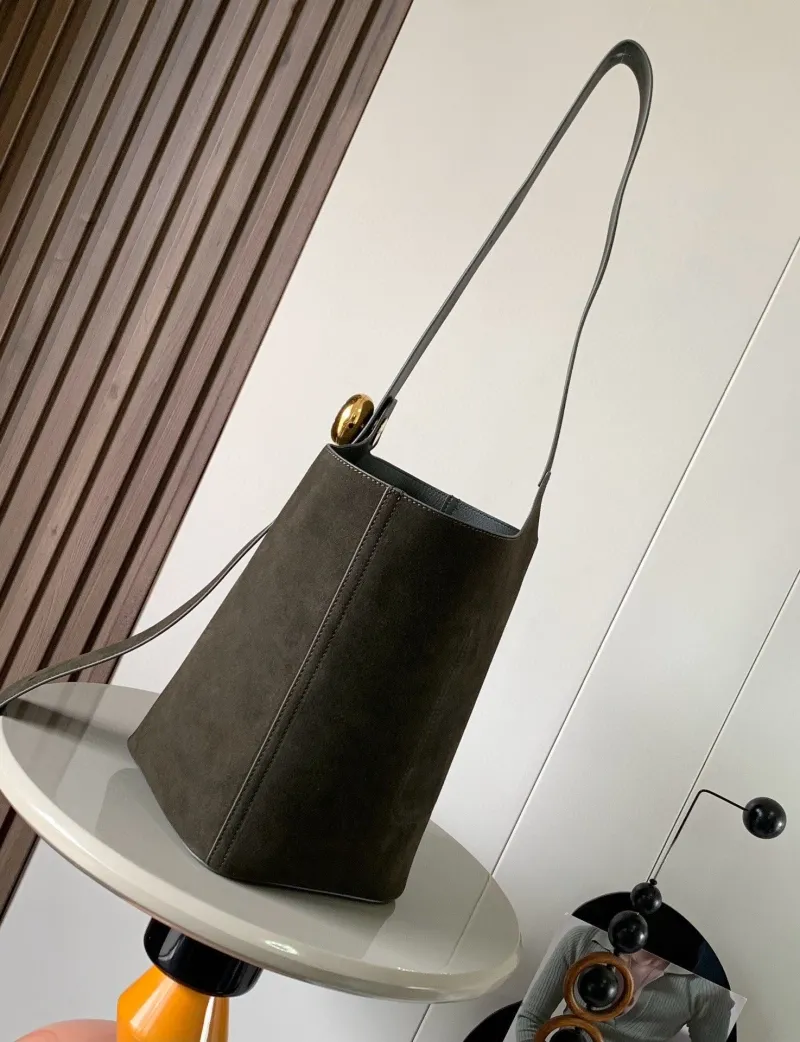 Alternative view of Loewe Dark Green Suede Bucket Bag