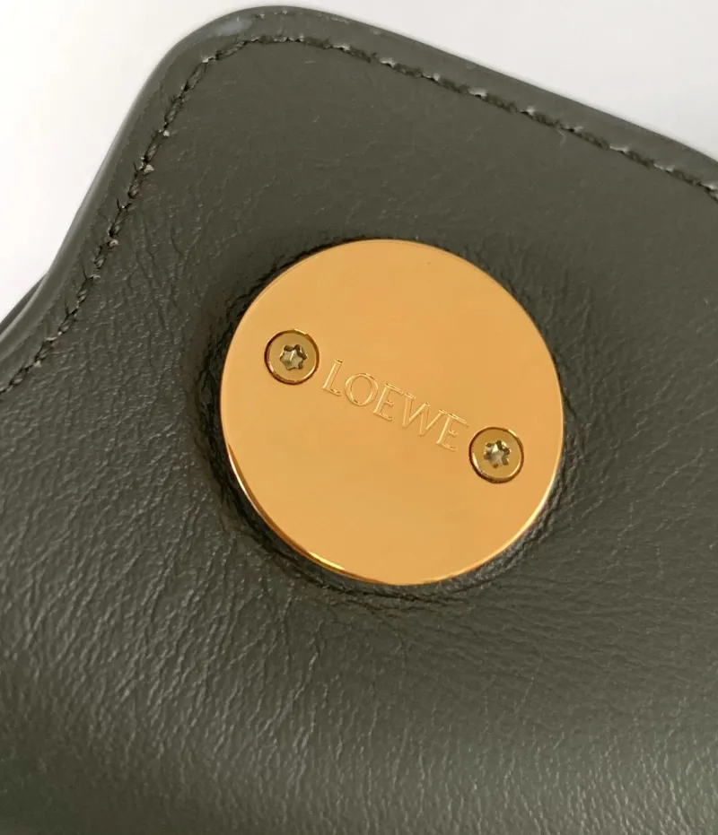 Loewe Dark Green Suede Bucket Bag - Image 6