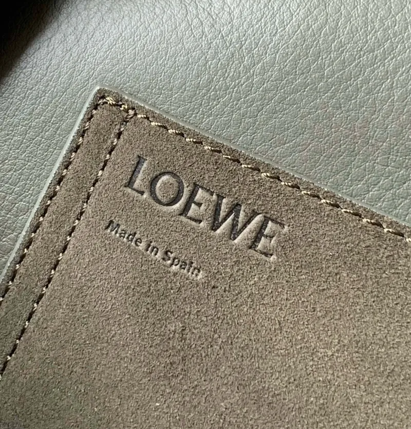 Loewe Dark Green Suede Bucket Bag - Image 9