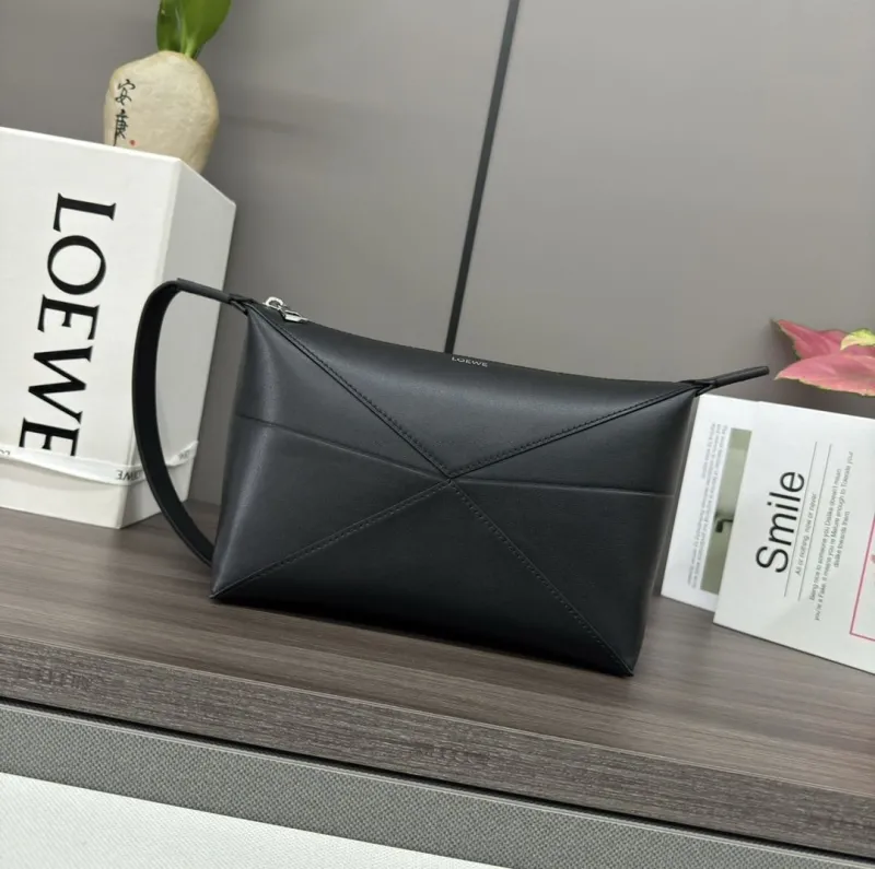LOEWE Black Leather Shoulder Bag
