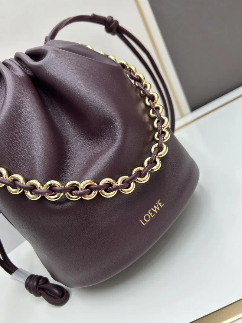 LOEWE Dark Brown Bucket Bag 260811 32x24x17cm - Image 4