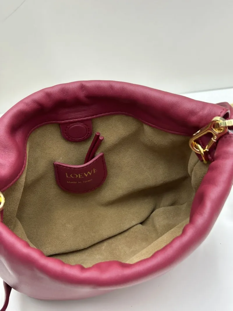 LOEWE Burgundy Leather Bucket Bag 108 - Image 9