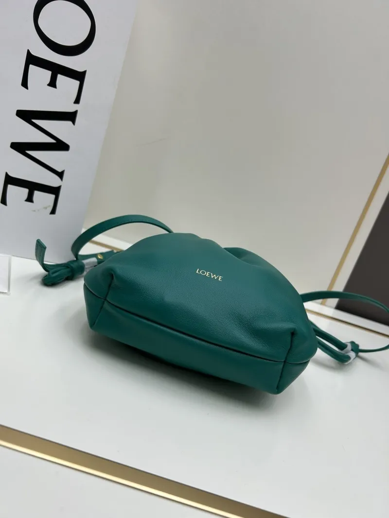 LOEWE Teal Drawstring Bucket Crossbody Bag 062308 - Image 3