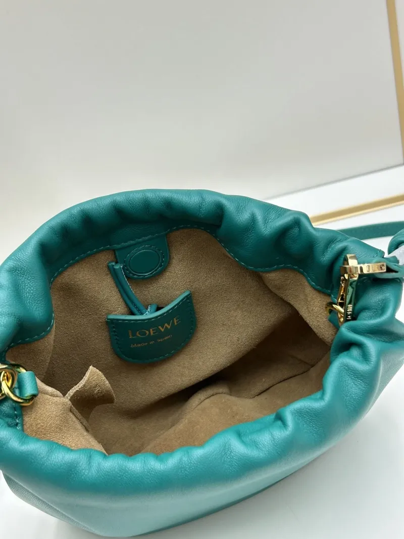 LOEWE Teal Drawstring Bucket Crossbody Bag 062308 - Image 9