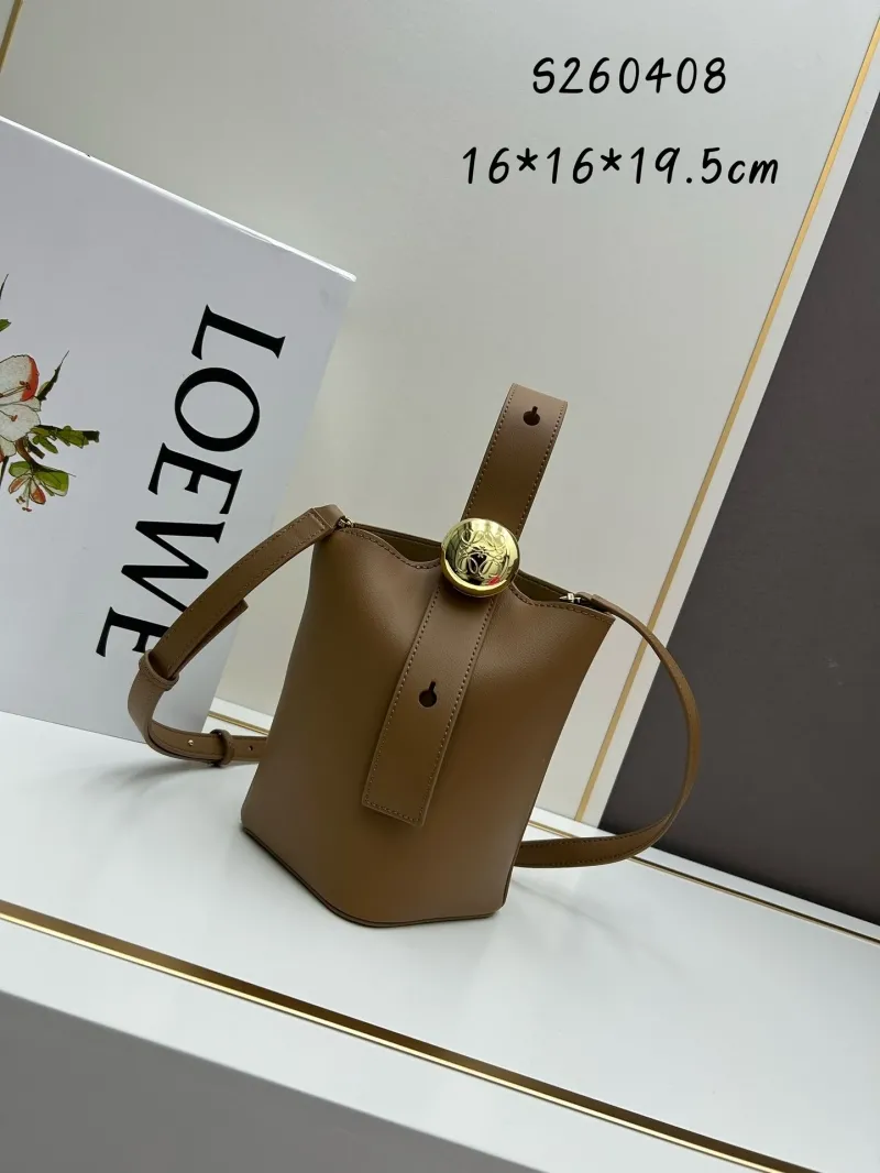 LOEWE Black Leather Bucket Bag S260408 Crossbody Bag - Image 3