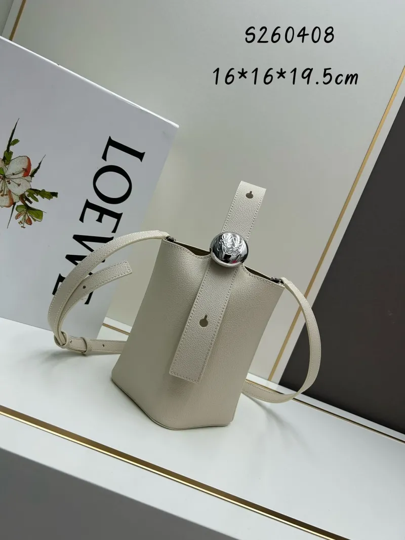 LOEWE Black Leather Bucket Bag S260408 Crossbody Bag - Image 4