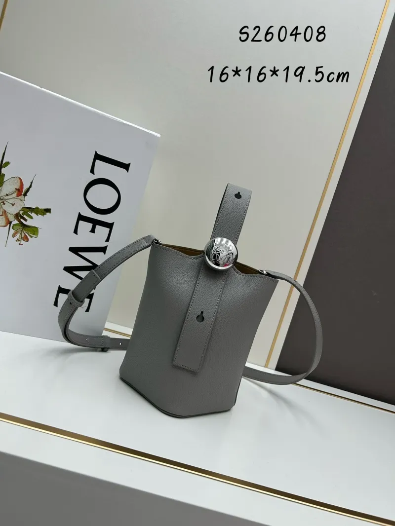 LOEWE Black Leather Bucket Bag S260408 Crossbody Bag - Image 5