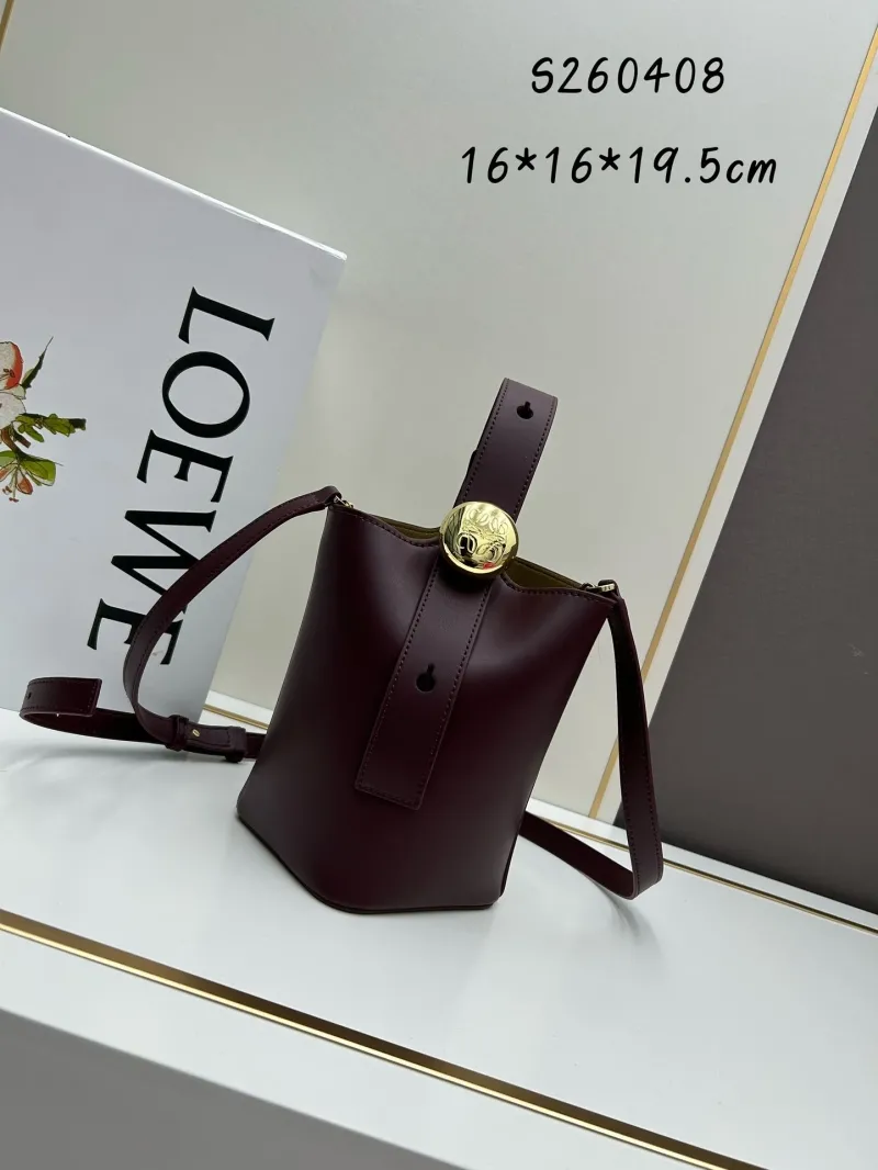 LOEWE Black Leather Bucket Bag S260408 Crossbody Bag - Image 7