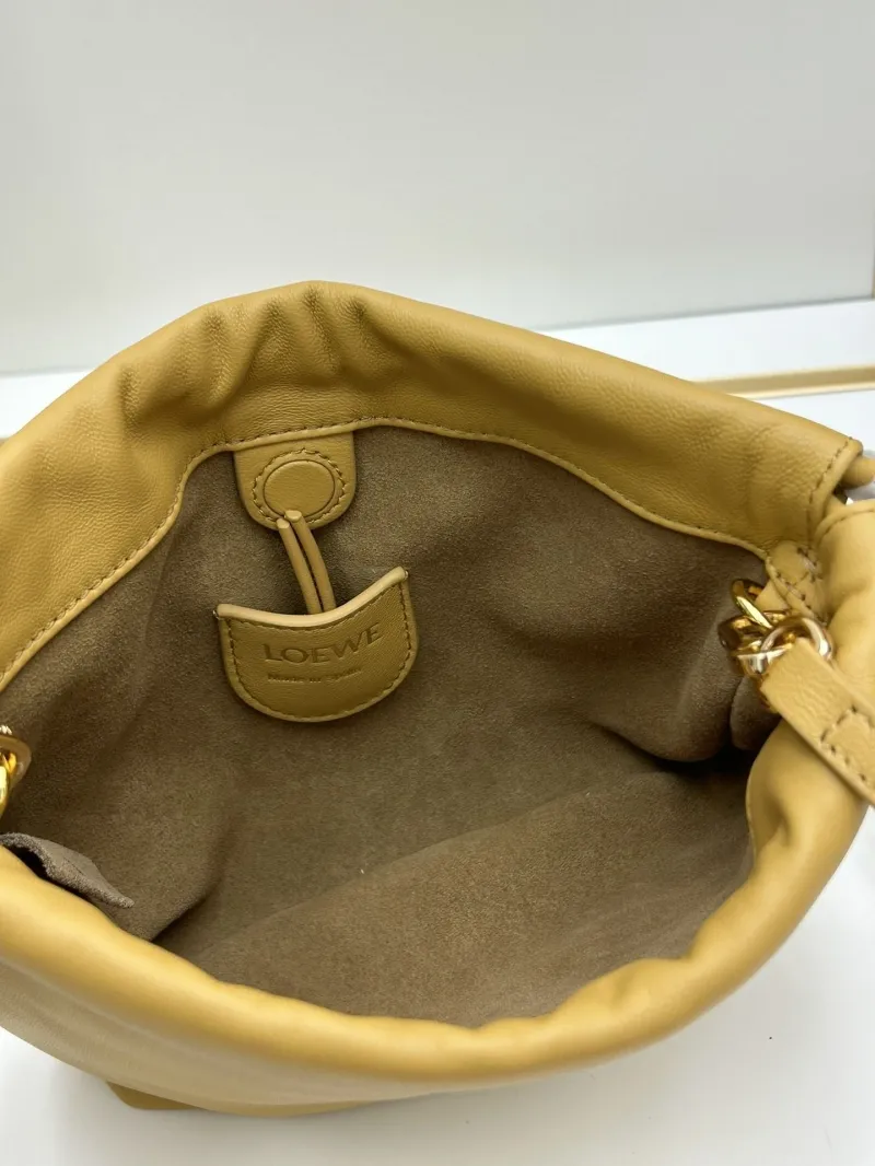 LOEWE Yellow Leather Bucket Bag 062308 - Image 9