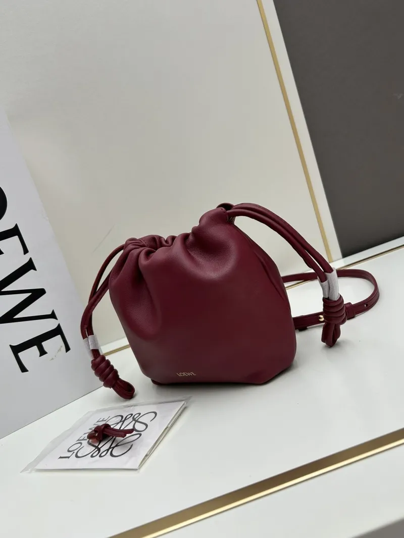 Alternative view of LOEWE Burgundy Leather Bucket Bag 062308 23x17x5.5cm