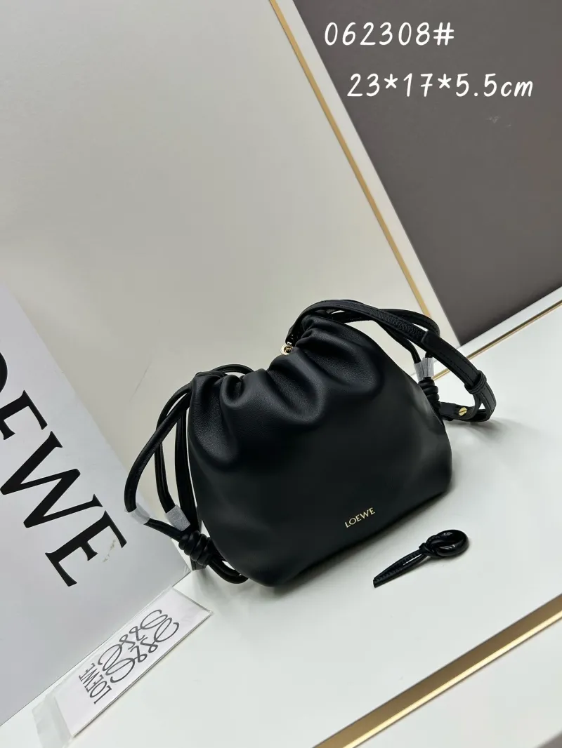 LOEWE Black Leather Bucket Bag 062308