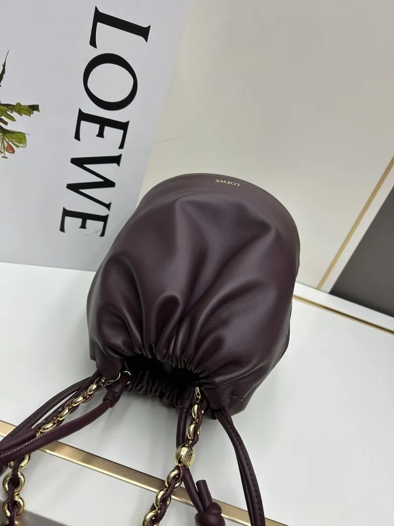 LOEWE Dark Brown Leather Bucket Bag 260811 - Image 6