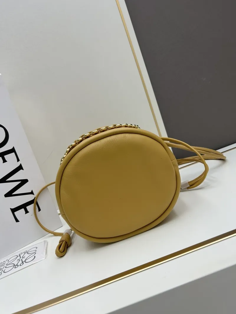 LOEWE Mustard Yellow Leather Bucket Bag - Image 5
