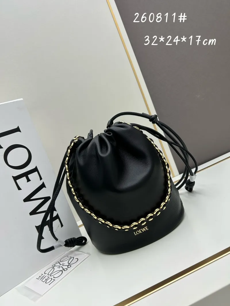 LOEWE Black Leather Bucket Bag 260811
