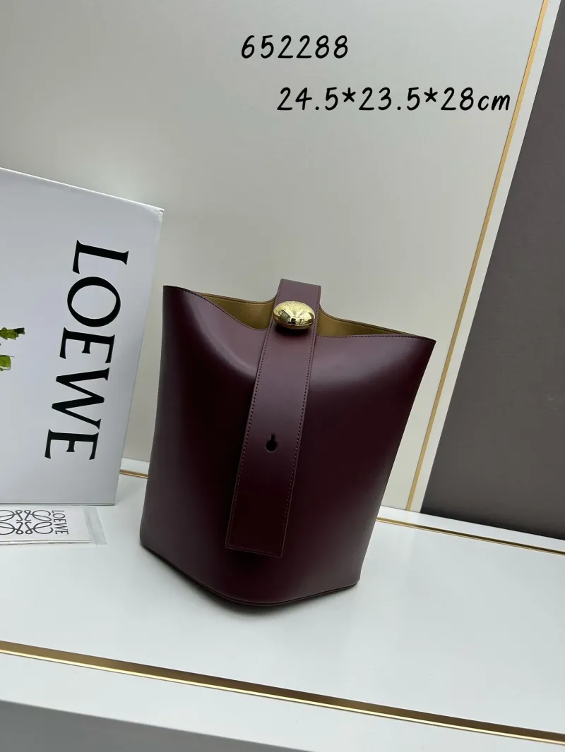 LOEWE Burgundy Bucket Bag 652288