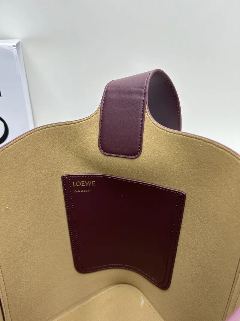 LOEWE Burgundy Bucket Bag 652288 - Image 8