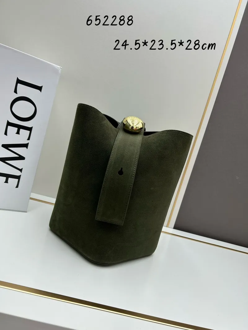 LOEWE Olive Suede Bucket Bag 652288