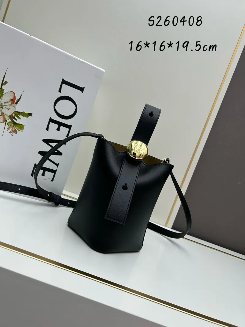 LOEWE Black Leather Bucket Bag S260408 Crossbody Bag
