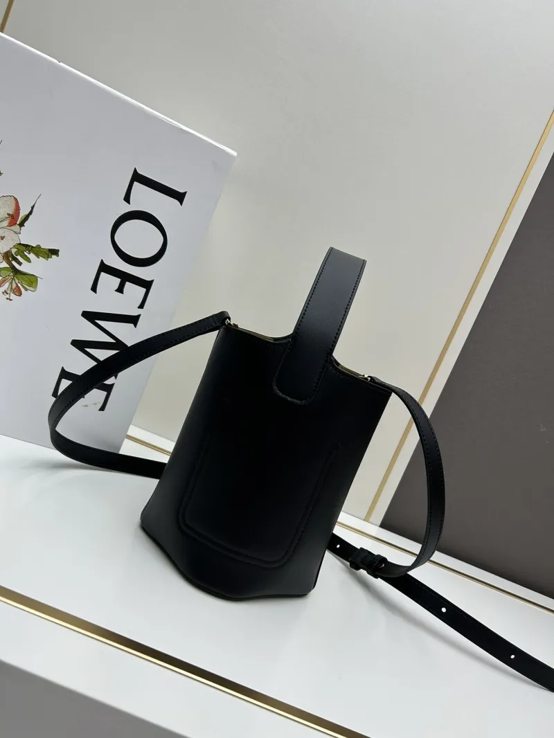 Alternative view of LOEWE Black Leather Bucket Bag S260408 Crossbody Bag