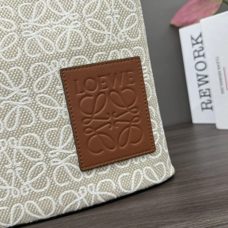 LOEWE Anagram Jacquard Clutch Bag Beige - Image 6
