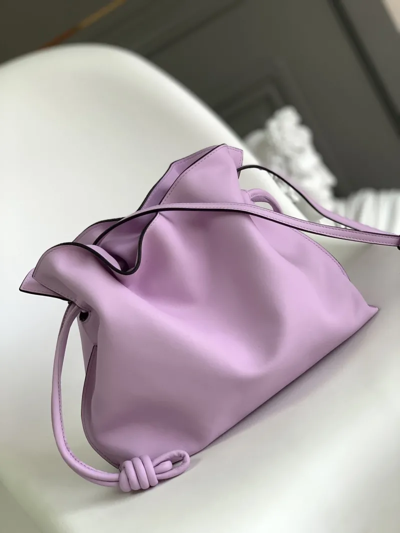 Loewe Lilac Leather Clutch Bag - Image 3