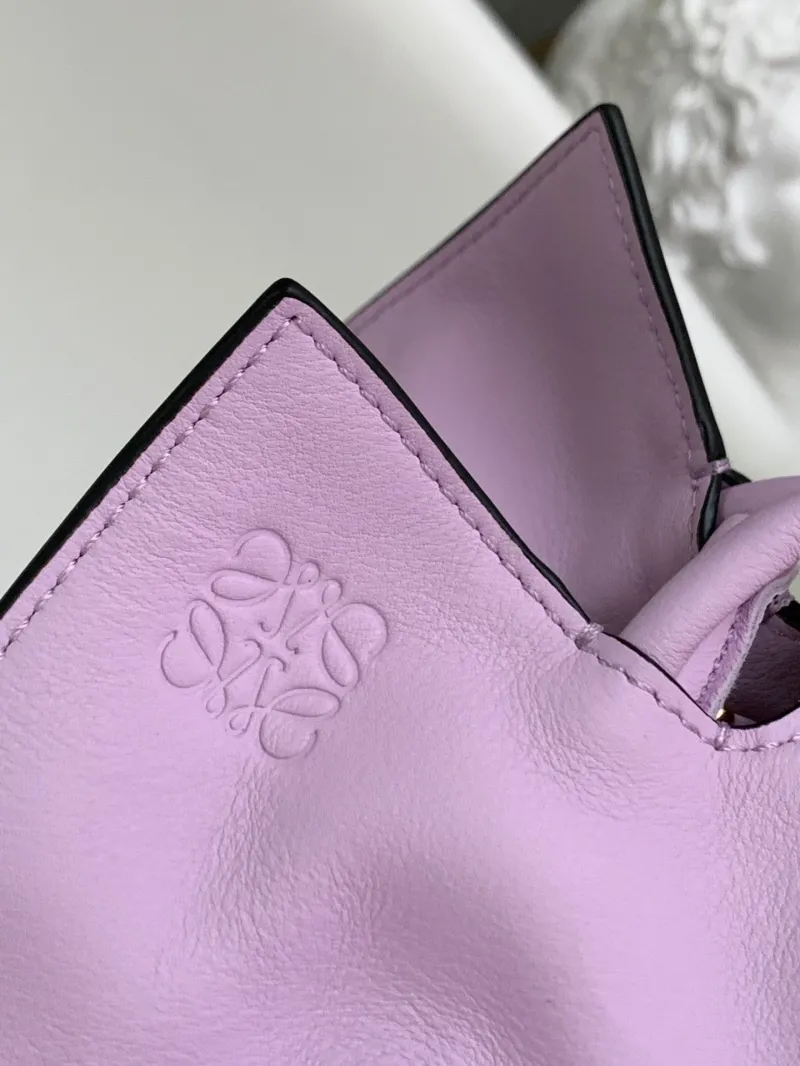 Loewe Lilac Leather Clutch Bag - Image 7