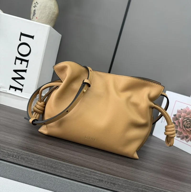 LOEWE Tan Leather Crossbody Clutch Bag 81