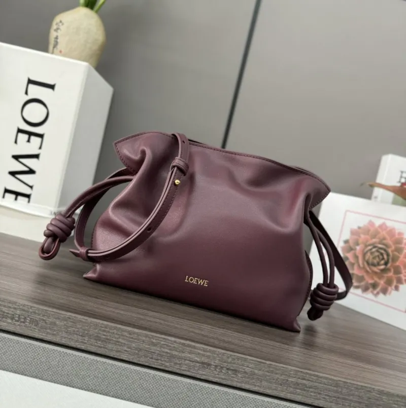 LOEWE Burgundy Crossbody Clutch Bag