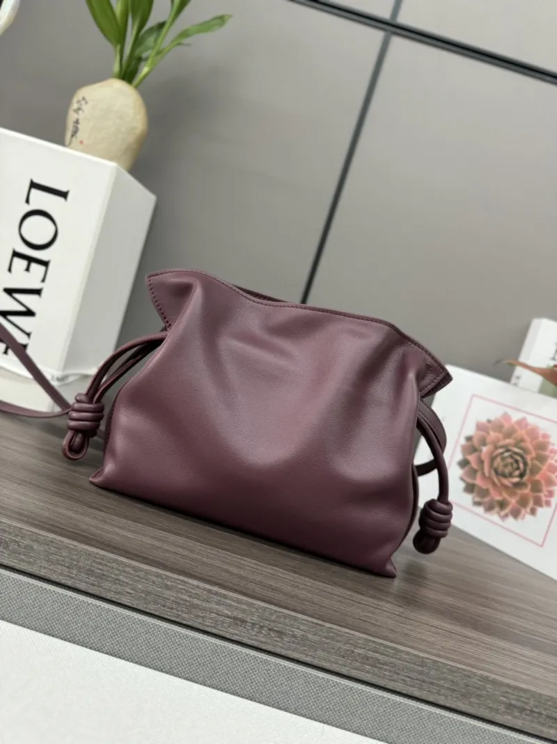 LOEWE Burgundy Crossbody Clutch Bag - Image 3