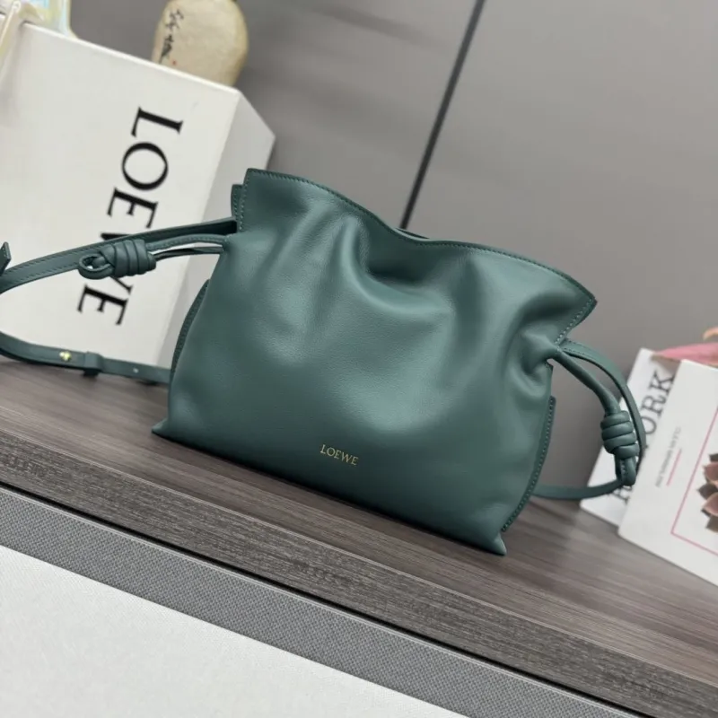 LOEWE Dark Green Leather Crossbody Bag