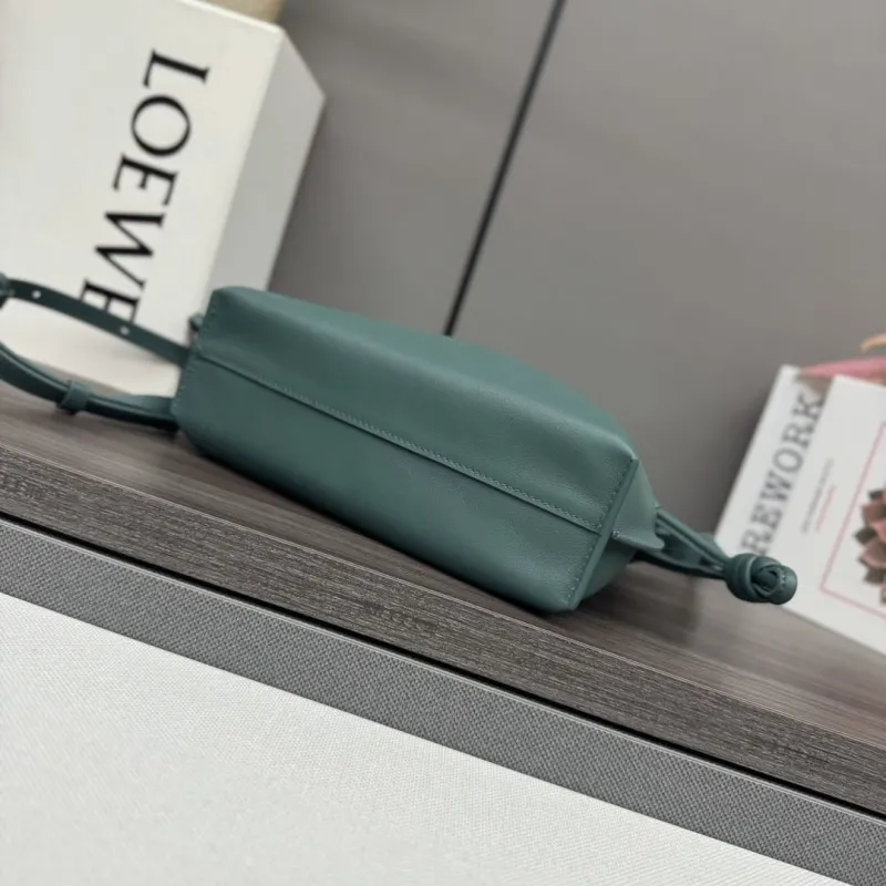 LOEWE Dark Green Leather Crossbody Bag - Image 4