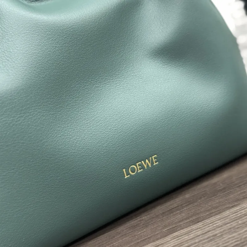 LOEWE Dark Green Leather Crossbody Bag - Image 6
