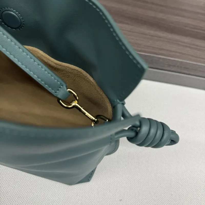 LOEWE Dark Green Leather Crossbody Bag - Image 7