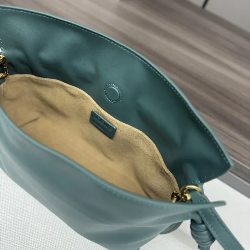 LOEWE Dark Green Leather Crossbody Bag - Image 8