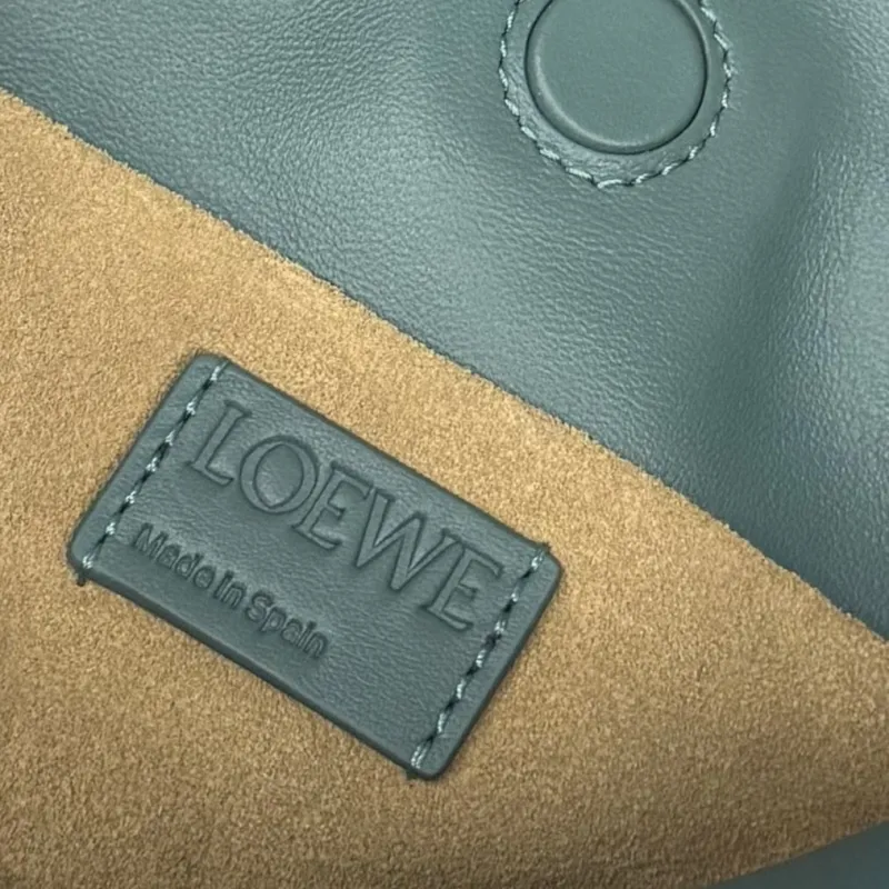 LOEWE Dark Green Leather Crossbody Bag - Image 9