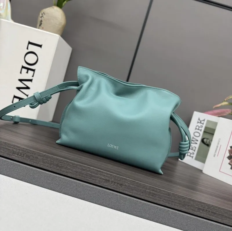 LOEWE Turquoise Leather Crossbody Bag Clutch-89