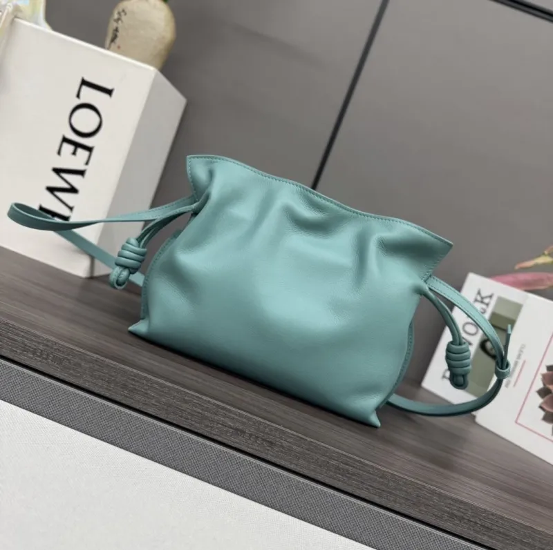 LOEWE Turquoise Leather Crossbody Bag Clutch-89 - Image 3