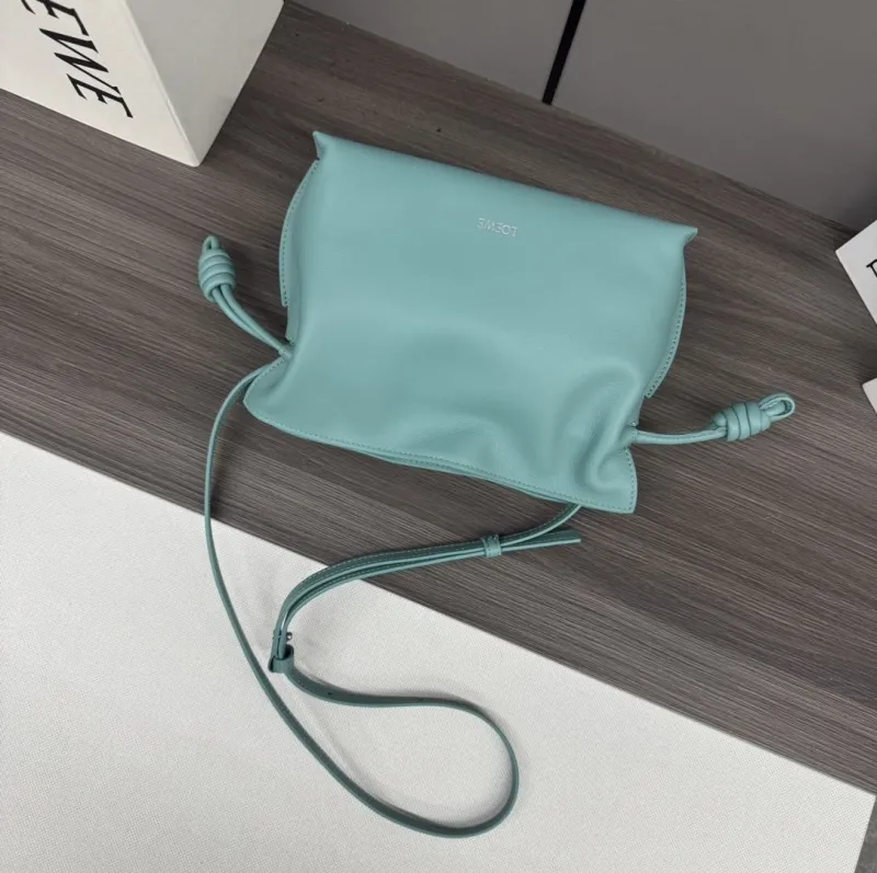 LOEWE Turquoise Leather Crossbody Bag Clutch-89 - Image 5
