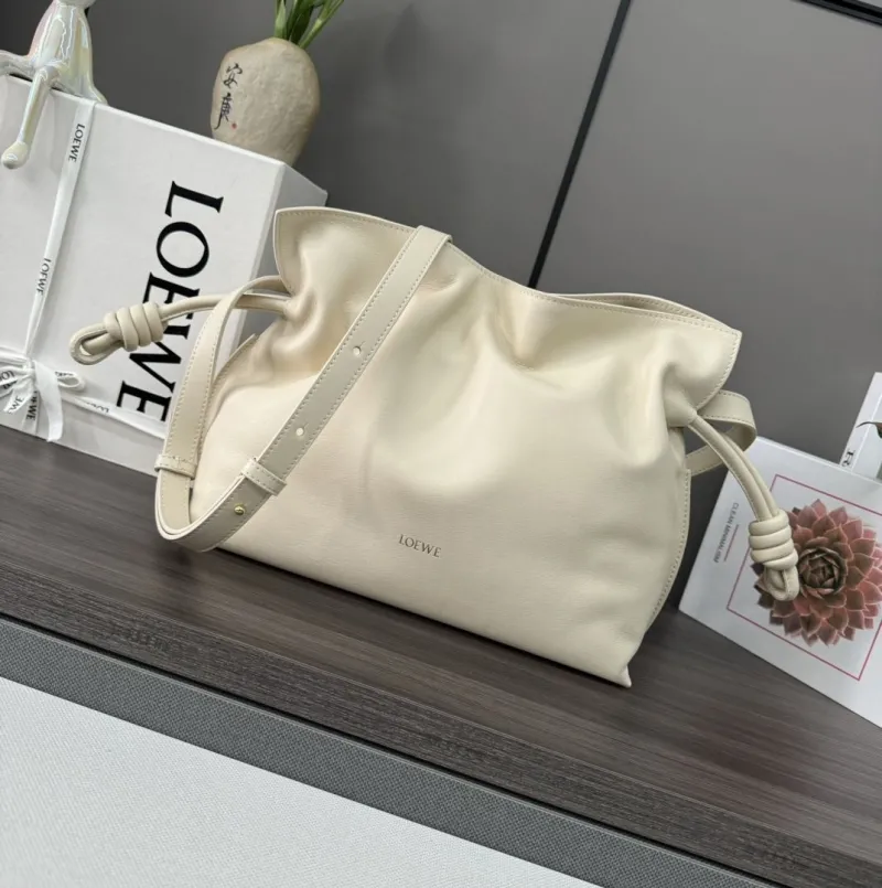 LOEWE Cream Leather Crossbody Bag