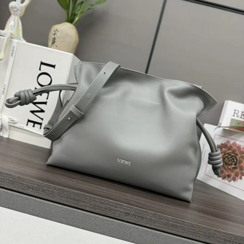 LOEWE Gray Leather Crossbody Bag