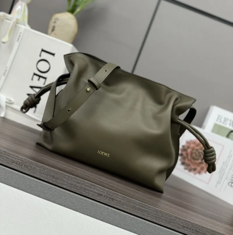 LOEWE Olive Leather Crossbody Bag