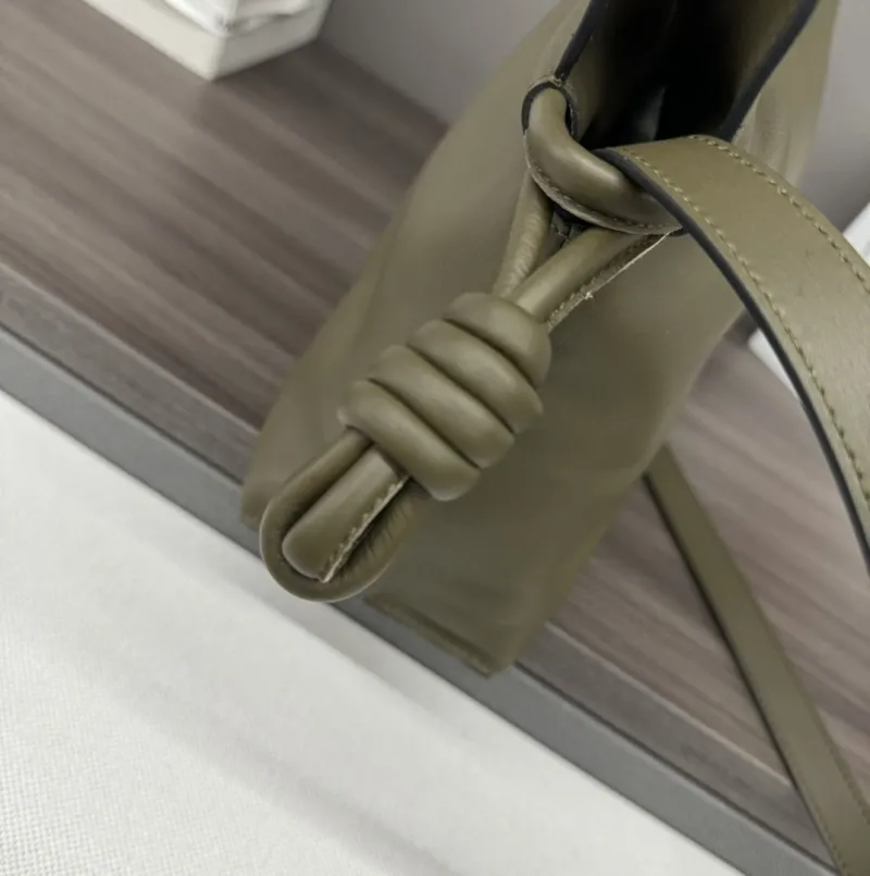 LOEWE Olive Leather Crossbody Bag - Image 6