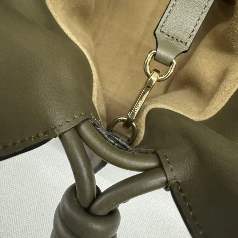 LOEWE Olive Leather Crossbody Bag - Image 7