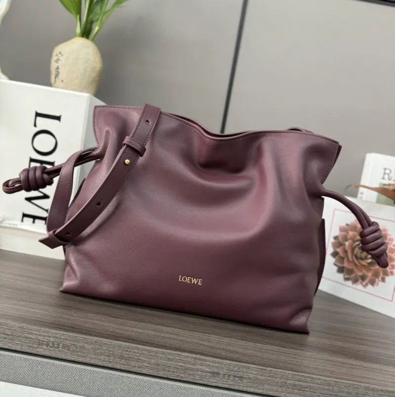 LOEWE Plum Leather Shoulder Bag
