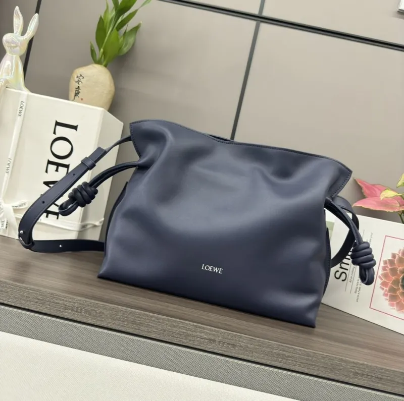 LOEWE Navy Blue Leather Crossbody Bag Clutch 97
